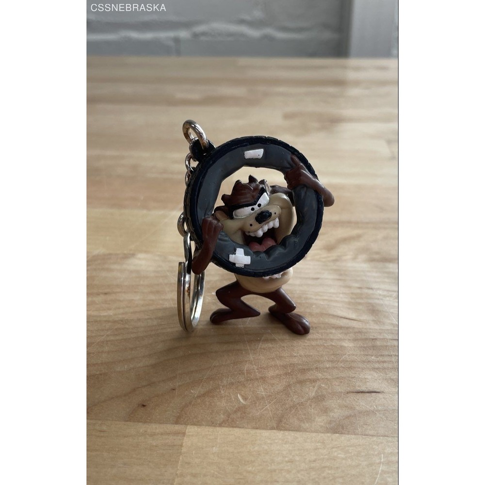 Taz Tasmanian Devil Looney Tunes Applause 1998 PVC Keychain Figure Vintage Tire